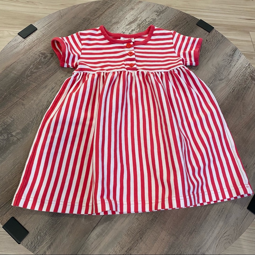 Hanna Andersson Pink Stripe Dress with Button Details